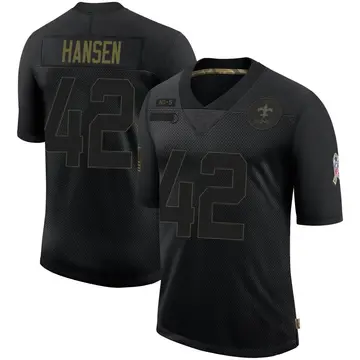 Men's Chase Hansen New Orleans Saints Limited Black 2020 Salute To Service Jersey