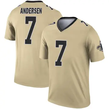 Men's Morten Andersen New Orleans Saints Legend Gold Inverted Jersey