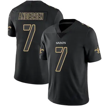Men's Morten Andersen New Orleans Saints Limited Black Impact Jersey
