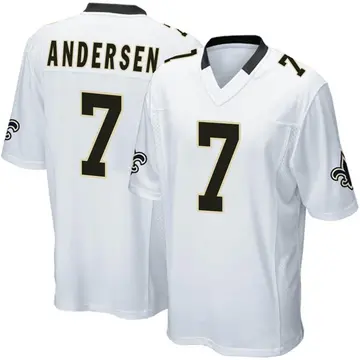 Youth Morten Andersen New Orleans Saints Game White Jersey